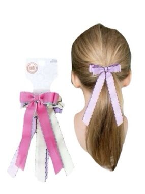 Wonder Nation Ribbon Bows Ponytail Holders Hair Accessories Set